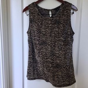 Banana Republic Medium Crepe Tan & Black Tank Med